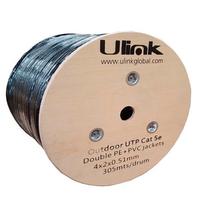 CABLE RED UTP CAT.5E CARRETE 305 mts 24 AWG, 100% cobre, 4x2x0,51mm, doble chaqueta de PVC + PE