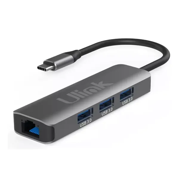 HUB USB 4 EN 1 USB C /UCB 3.0/RJ45 UL-ADC403G 