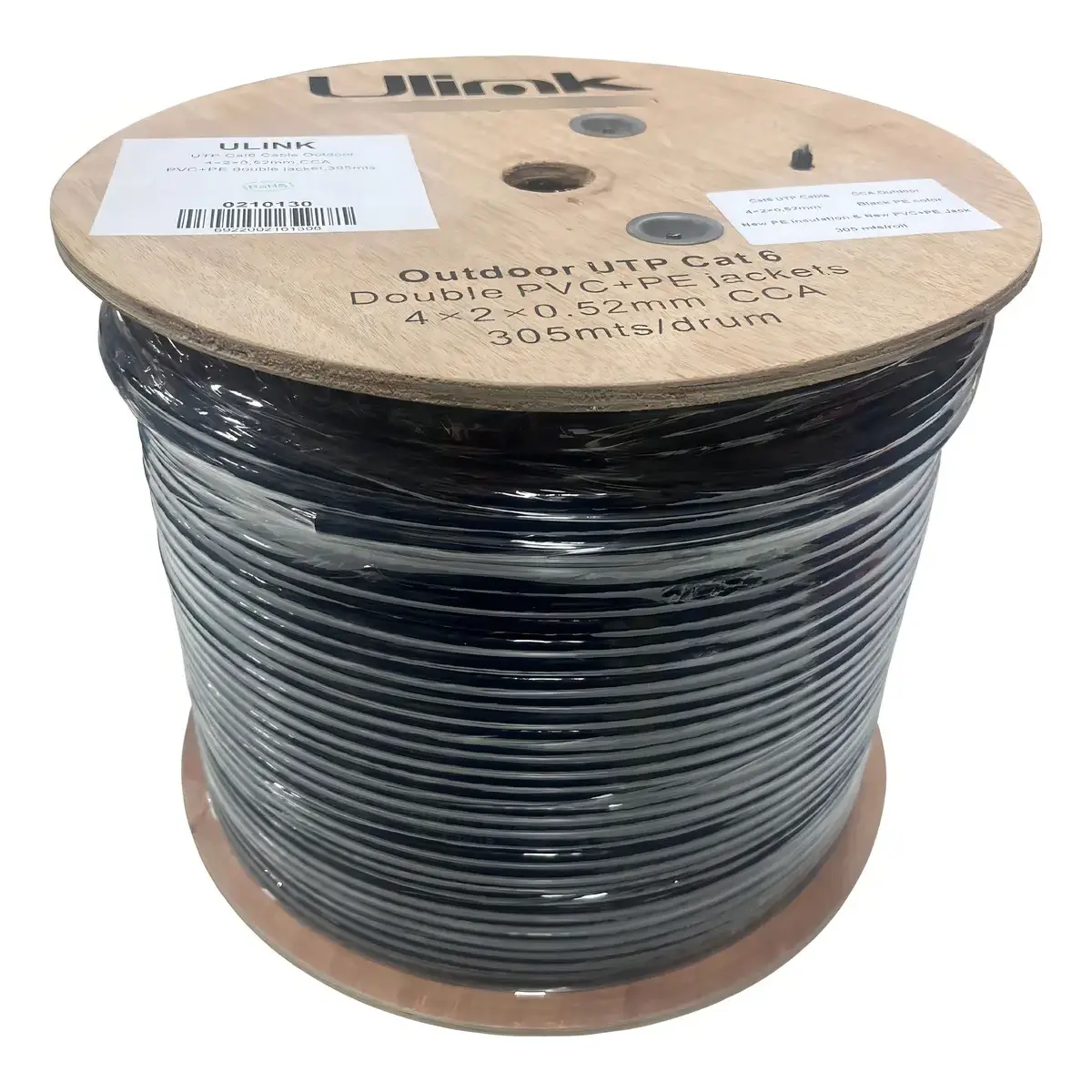 CABLE RED UTP CAT.6 CARRETE 305 mts EXTERIOR Double PVC+PE Jackets 4x2x0.52mm CCA