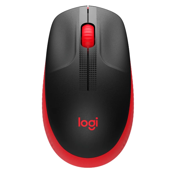 Logitech M190 - Ratón - óptico - 3 botones - inalámbrico - receptor inalámbrico USB - rojo