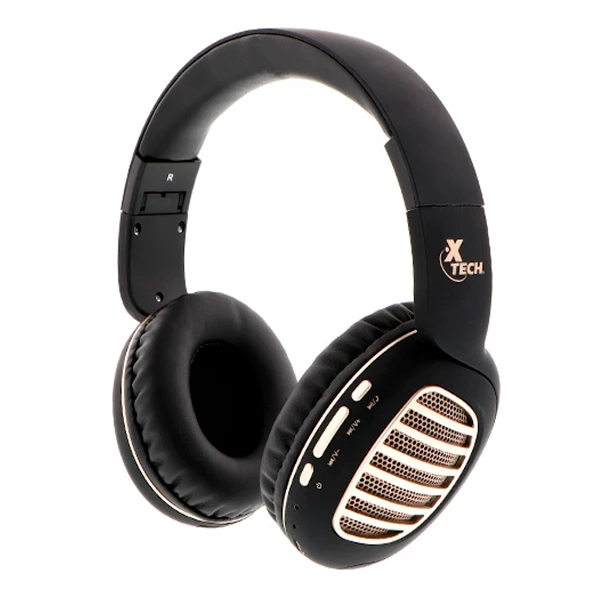 AUDIFONO CON MIC. BLUETOOTH XTH-630GD/NEGRO-DORADO XTECH