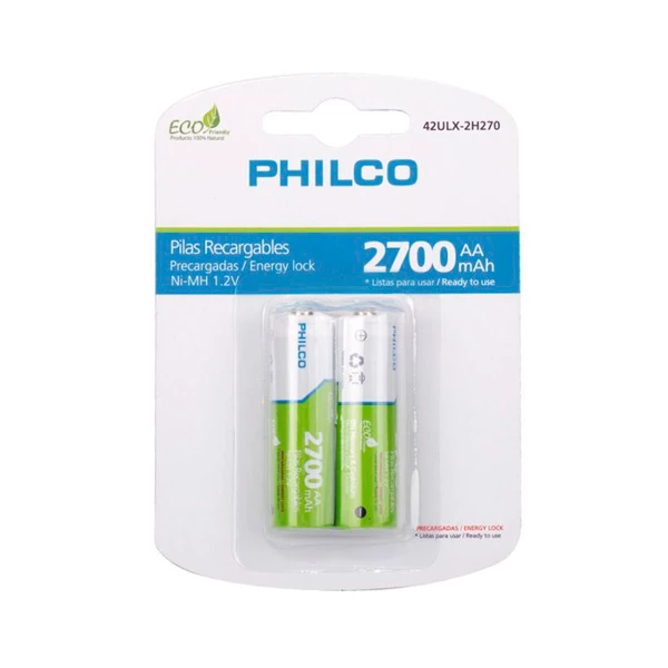 PILA RECARGABLE AA/2700 MAH 5UN.  PHILCO