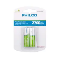 PILA RECARGABLE AA/2700 MAH 5UN.  PHILCO