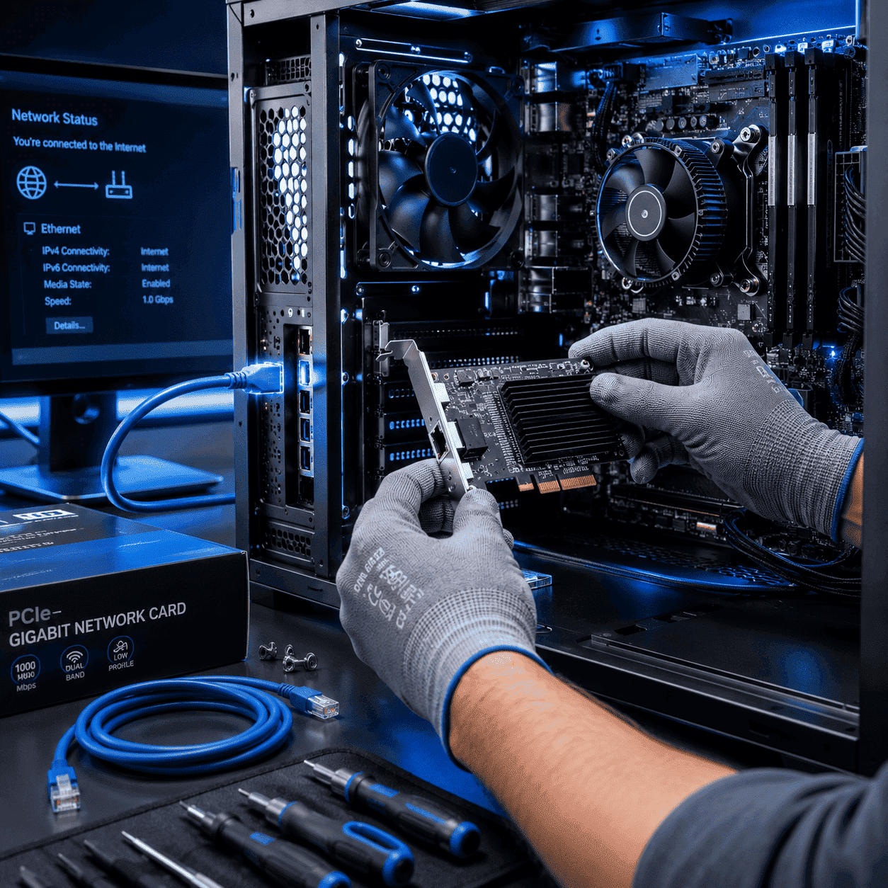 SERVICIO TECNICO INSTALAC. Y CONFIG.  TARJ. RED PC ESCRITORIO