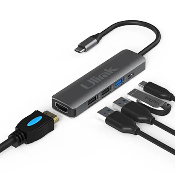 ADAPTADOR/CABLE USB C TIPO HUB 5 EN 1 5 USB Y 1 HDMI/UL-ADC502 ULINK