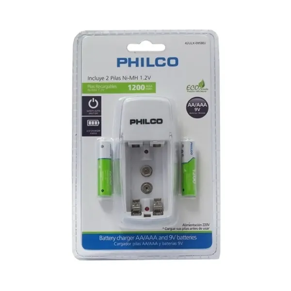 CARGADOR PILAS AA/AAA/9V/+2 PILAS 1200A PHILCO