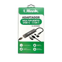 ADAPTADOR MULTIPUERTO 5 EN 1 UL-ADC530RD USBC A 3USB/SD/MICROSD ULINK