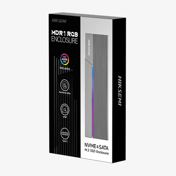 COFRE USB C 3.2 NVME/M.2 SATA RGB AURA SYNC MDR1 HIKSEMI