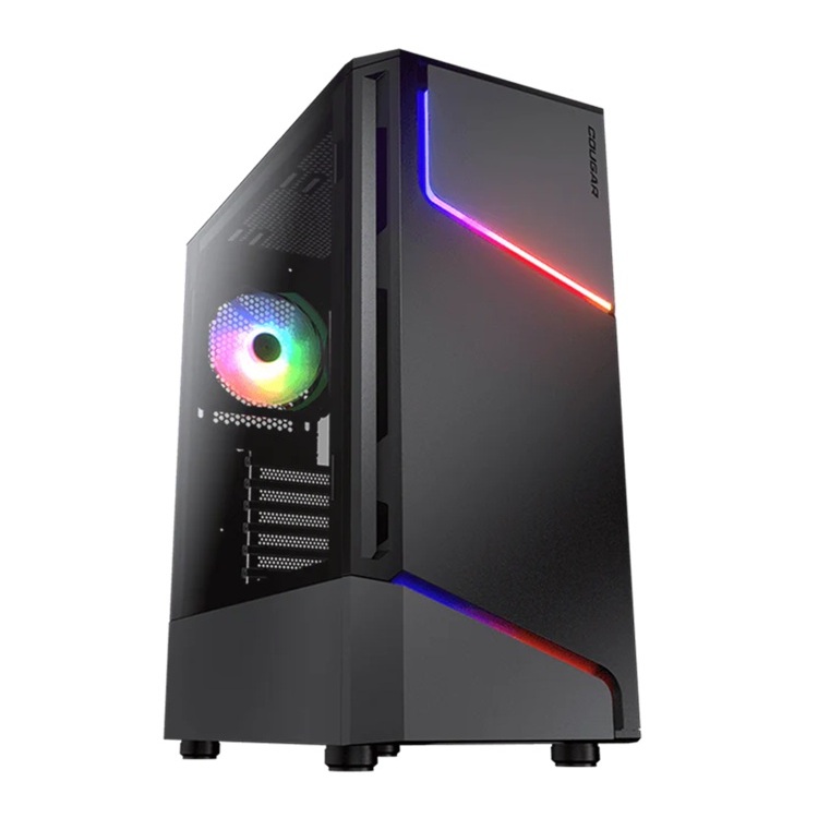 GABINETE GAMER MX360 RGB BLACK 1 F REAR/ LED FRONTAL S/FUENTE