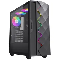 GABINETE GAMER DIAMOND CP BK 1 FAN REAR/ 2 FAN UP/ S/FUENTE