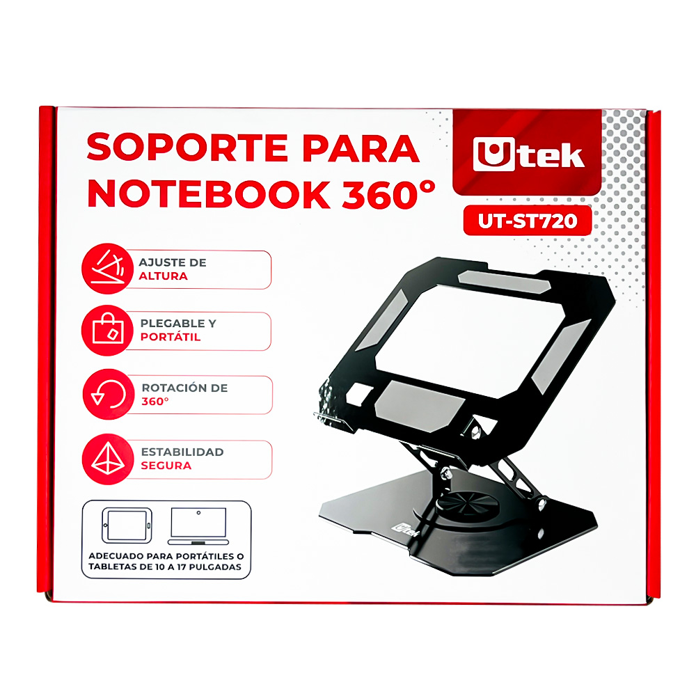 BASE NOTEBOOK 14" A 17" ALUMINIO C/ALTURA Y ROTACIÓN /UT-ST720