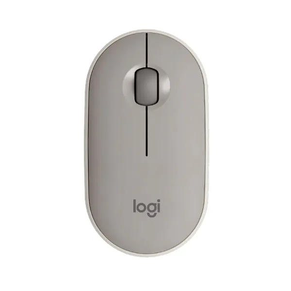 Logitech Pebble Wireless Mouse with Bluetooth or 2.4 GHz Receiver - Sand - Ratón - óptico - 3 botones - inalámbrico - Bluetooth - receptor inalámbrico USB - arena