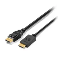Kensington DisplayPort 1.2 (M) to HDMI (M) Passive Cable, 6ft - Cable adaptador - DisplayPort macho a HDMI macho - 1.83 m - negro - pasivo, compatibilidad con 1080p