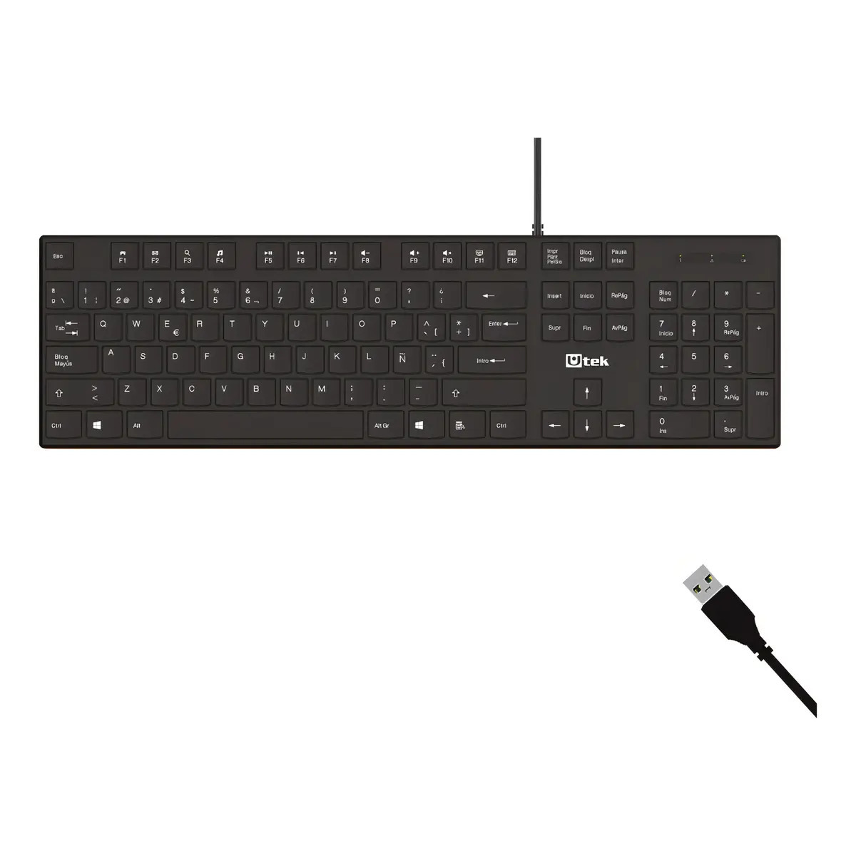 TECLADO PC USB MMD.  UT-KB750 NEGRO UTEK