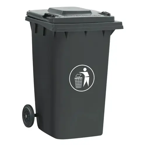 BASURERO 240 LTS/GRIS/TAPA/RUEDAS PVC