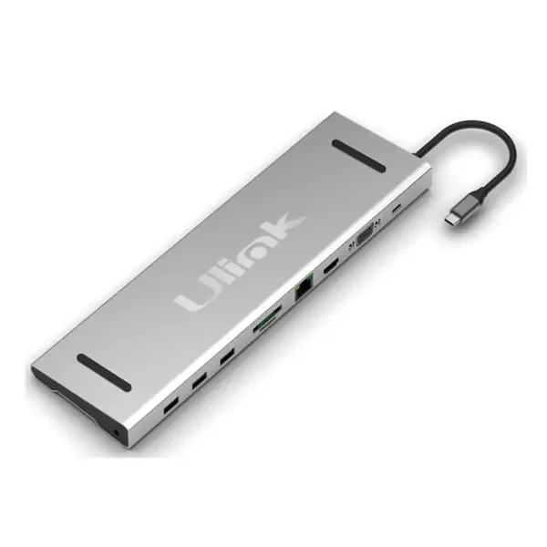ADAPTADOR MULTIPUERTO 10 EN 1 UL-ADC101 USBC- HD/VGA/USB/LAN/SD/C ULINK