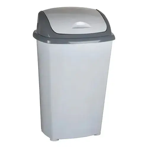 BASURERO PLASTICO 30 LTS TAPA ABATIBLE/GRIS