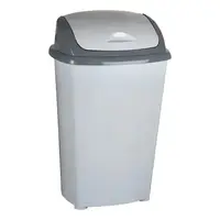 BASURERO PLASTICO 30 LTS TAPA ABATIBLE/GRIS