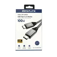 CABLE CARGA/DATOS USB C M/M 100W 4K 2MT BL-CHCB2020GB/300445 BESTLINK