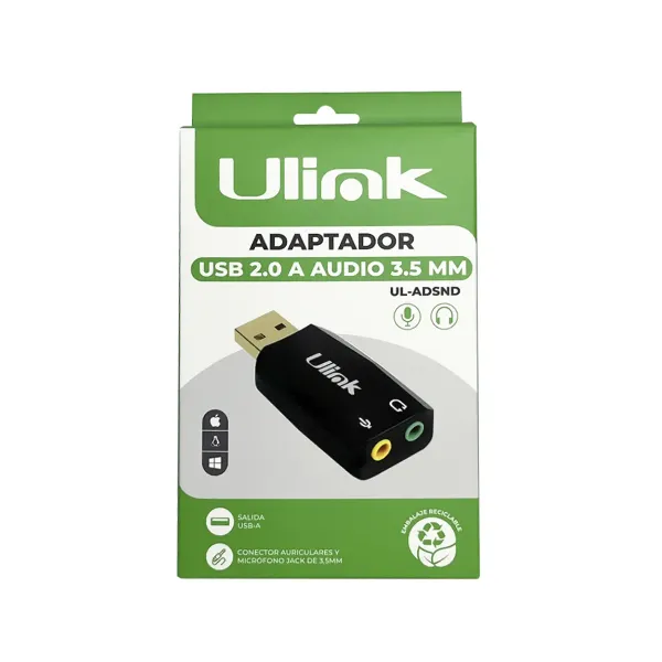 TARJETA SONIDO USB 2.0 A AUDIO 3.5MM  UL-ADSND ULINK