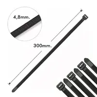 AMARRA CABLE PLASTICA 300X4,8 MM X 100 UN RQT-216 NEGRO FLOVI