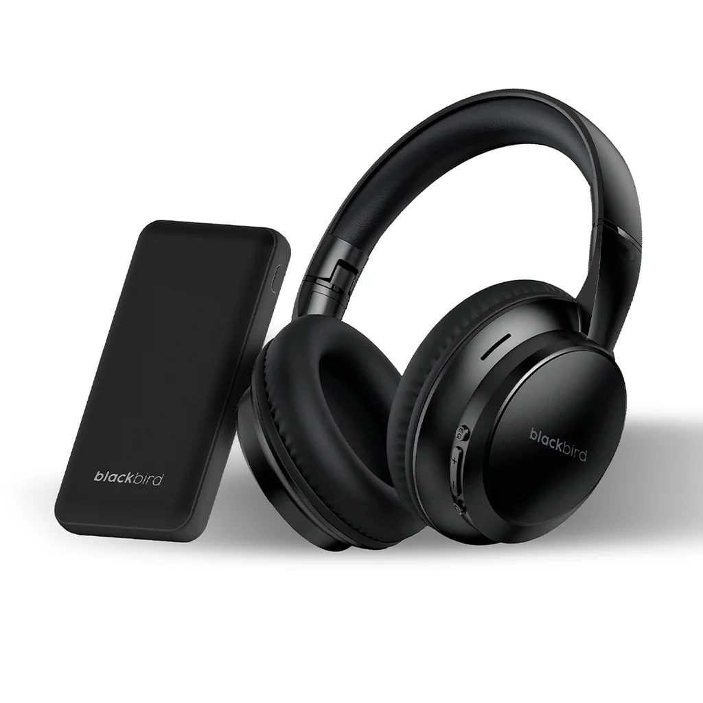 AUDIFONO BLUETOOTH OVER-EAR C/MICROFONO + POWER BANK  5000MAH BA- 002 NEGRO