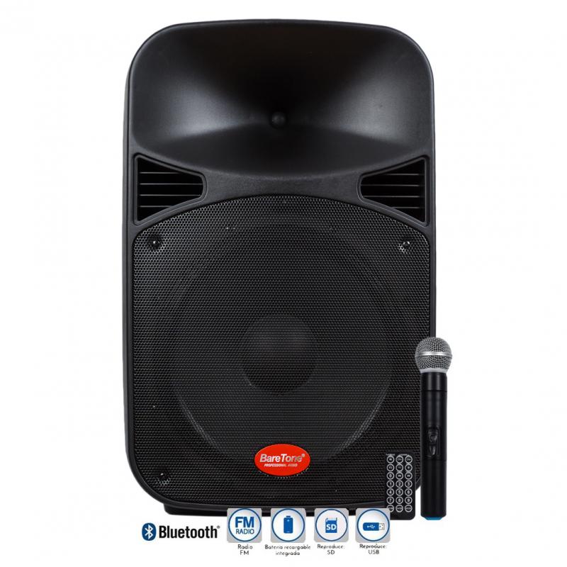  PARLANTE ACTIVO 15" 250W RMS USB/BT/SD/FM + ATRIL + MIC BARETONE