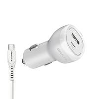CARGADOR DE AUTO QC+PD38W C/CABLE USB-C BLANCO BL-CHCR20W
