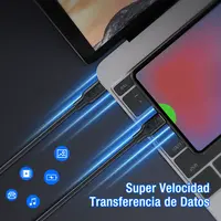 CABLE CARGA/DATOS USB-C A USB-C 3A 1MT NEGRO CAB252N 1HORA