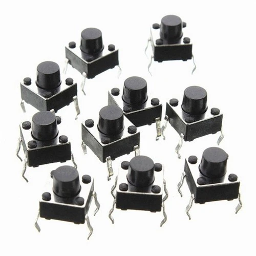 PULSADOR DE 6x6x6 mm. PACK 10 UN