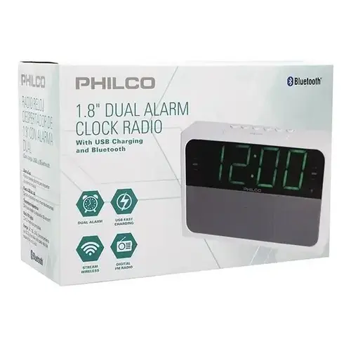 RADIO RELOJ DESPERTADOR 1,8" BLUETOOTH 1018BT PHILCO