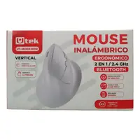 MOUSE INALAMBRICO ERGONOMICO 2,4HZ + BT/RECARGABLE BLANCO UT-MOER300R UTEK