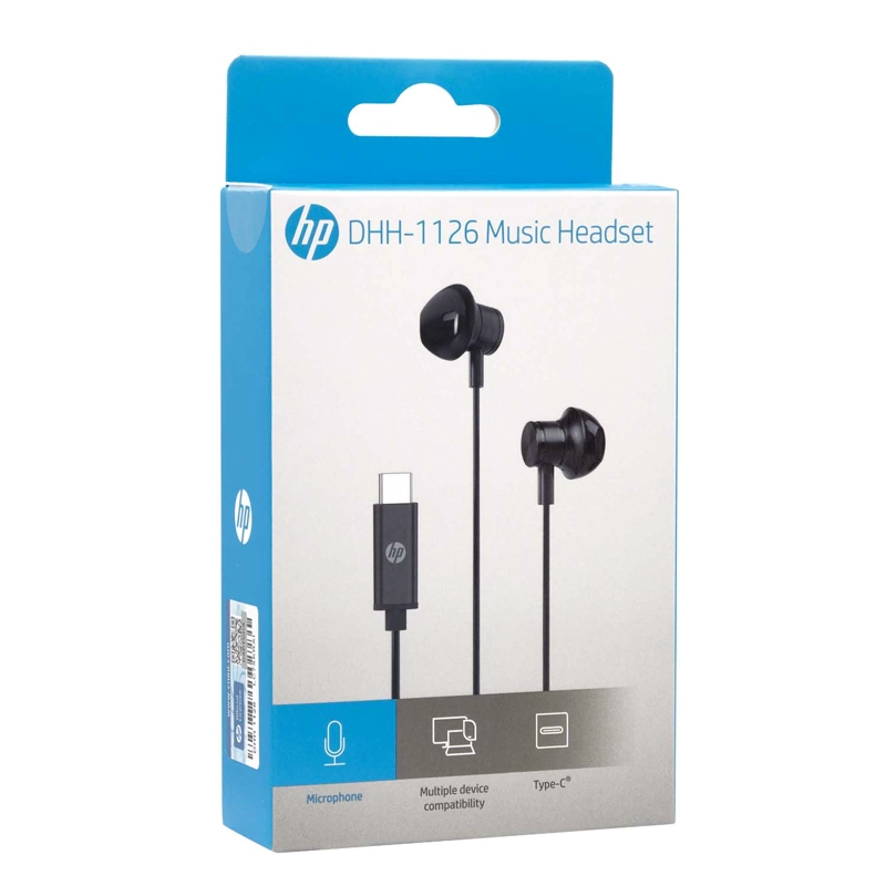 AUDIFONO ALAMBRICO USB-C IN-EAR C/MICROFONO NEGRO DHH-1126