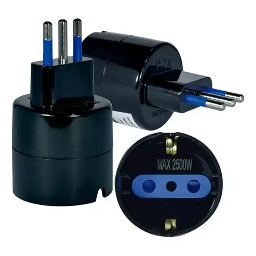 ADAPTADOR CORRIENTE SCHUKO A C-14 MACHO 10A. NO CERTIFICADO