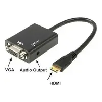 ADAPTADOR/CABLE HDMI MACHO A VGA HEMBRA + AUDIO OUTPUT