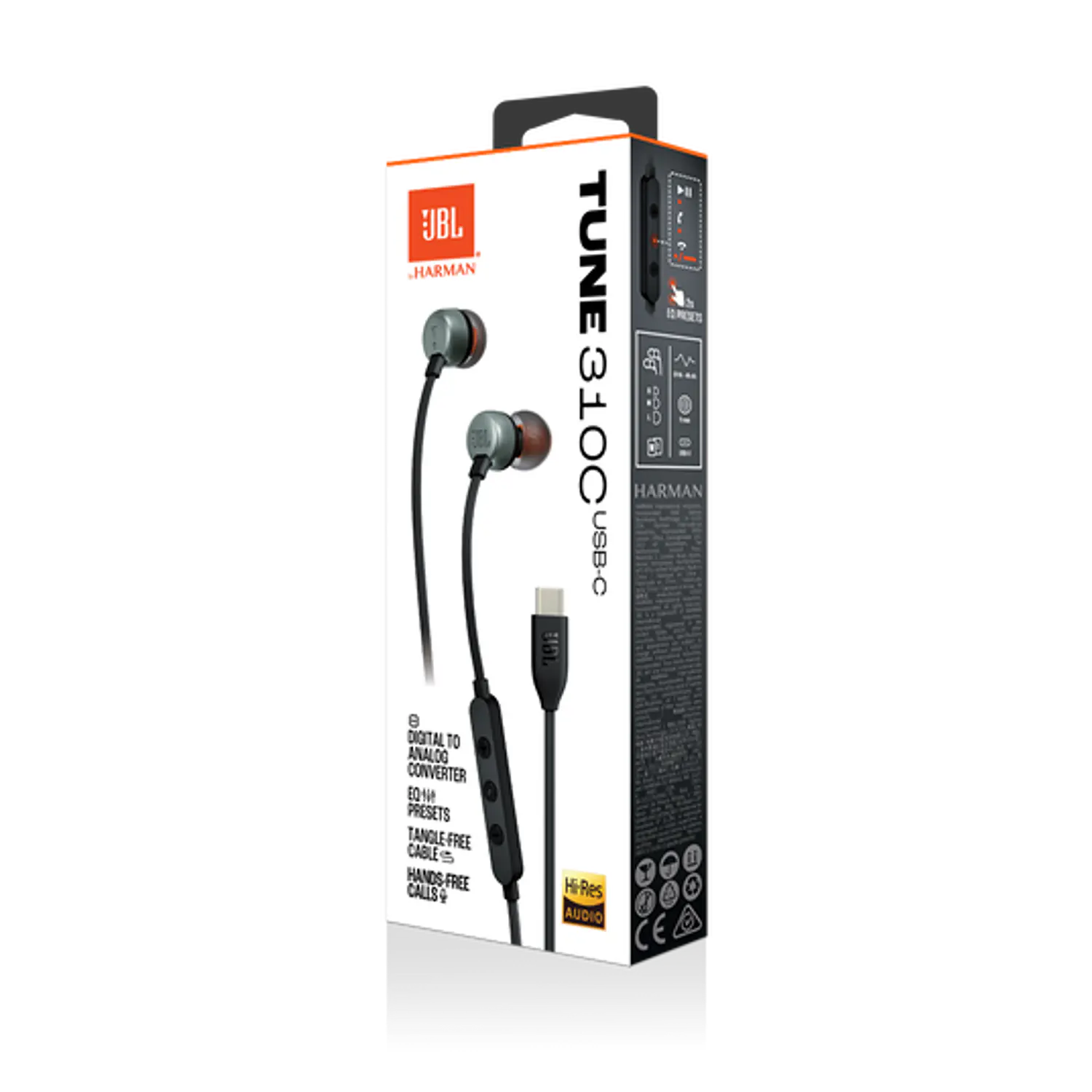 AUDIFONOS STEREO ALAMBRICOS USB C 310C  NEGRO