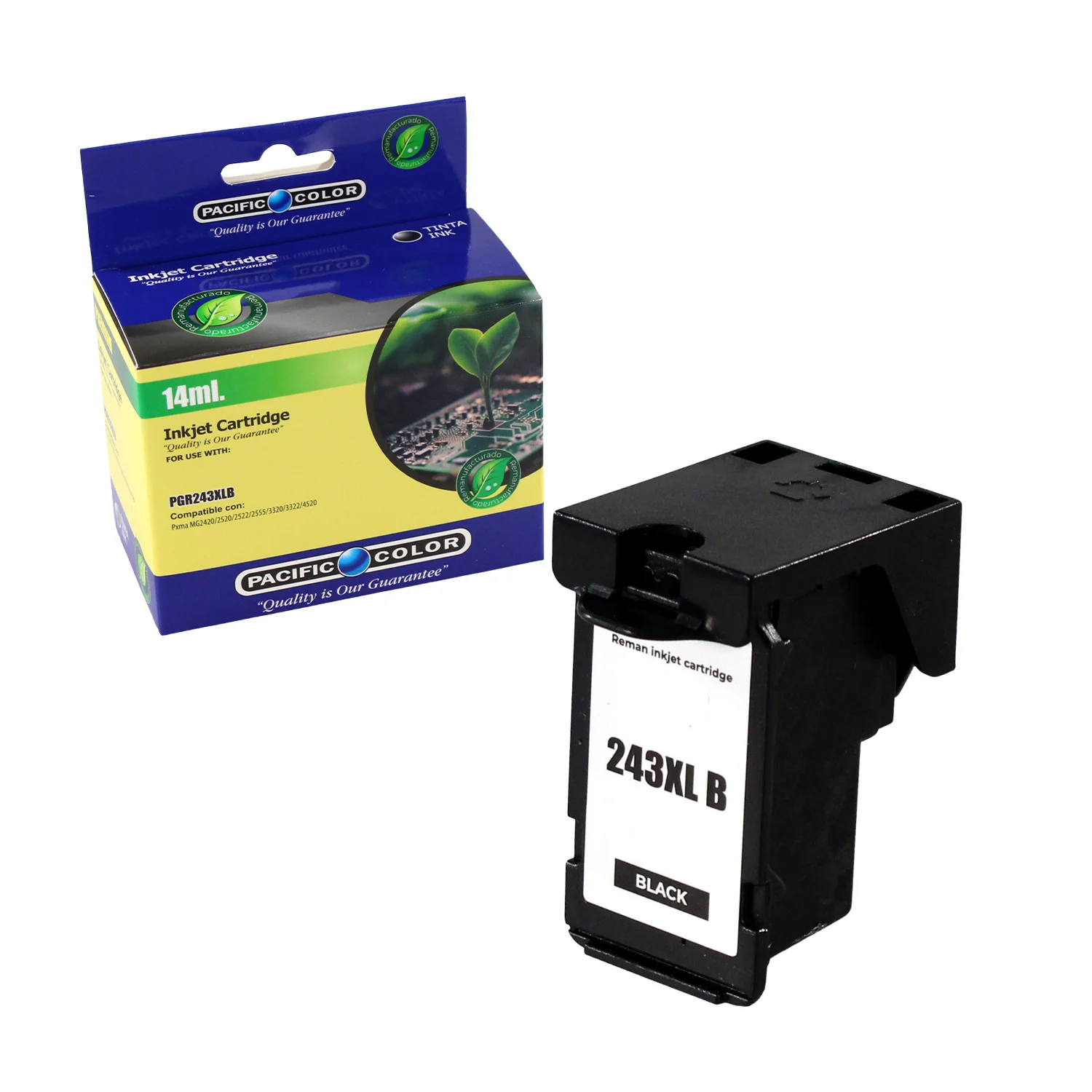 CARTRIDGE (A) PG-243BK NEGRO 14ML PACIFIC COLOR