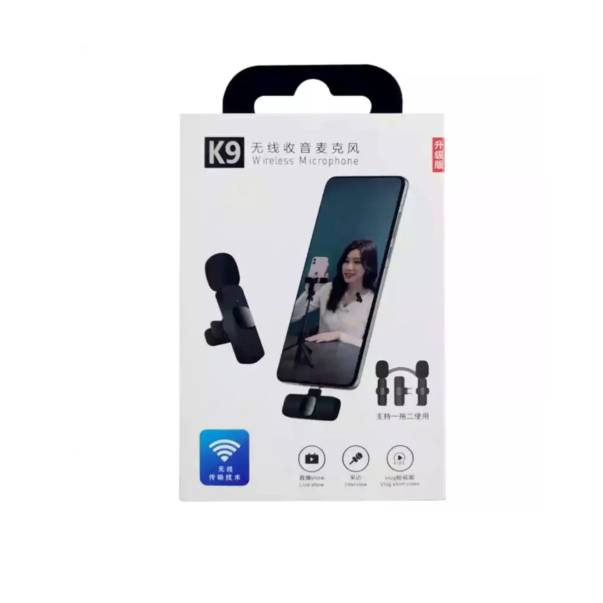 MICROFONO INALAMBRICO P/IPHONE SOLAPA LAVALIER K9 MULTIMARCA