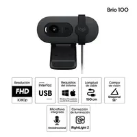 CAMARA WEB USB 2,0 MEGAPIXELES 1080P BRIO 100 GRAPHITE