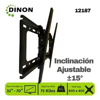 SOPORTE TV 32" A 70" UNIVERSAL REGULABLE +- 15°. VESA 400x600/75 KG