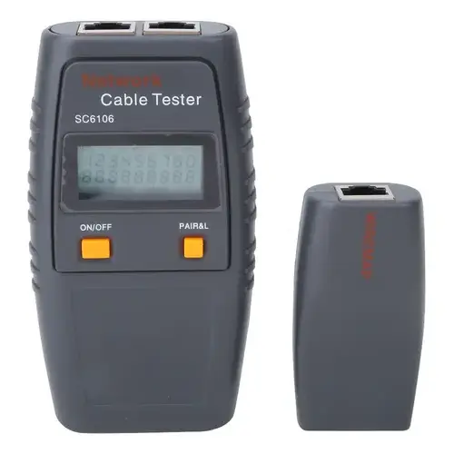 TESTER 2-RJ45 BNC PINZAS C/DISPLAY-AUDIO (pilas AAA 4 un. No incluidas)