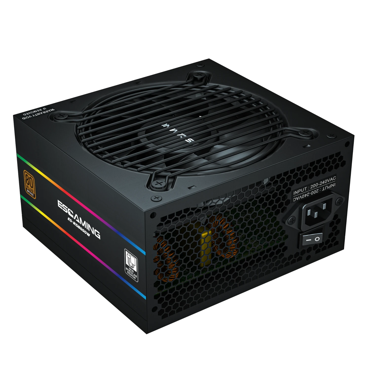 FUENTE PODER 650W/24P 2POWER/2SATA  APTA I7-14700/ ES-650W BLACK 12CM FAN