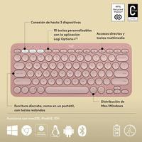 TECLADO INALAMBRICO BLUETOOTH PEBBLE KEYS 2 K380S ROSA 920-011785