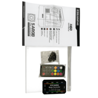 GABINETE GAMER H60-BK / 5 FAN ARGB/ 1 FAN TRASERO/ 2 ARRIBA/ 2 ABAJO/ M-ATX/ ITX/ USB 3.0/USB 2.0/AUDIO/ C REMOTO SIN FUENTE