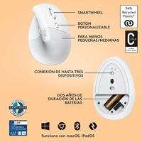 MOUSE VERTICAL LIFT ERGO INALAMBRICO BLANCO