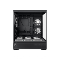 GABINETE GAMER BK01 ATX BLACK ARGB (6 FAN)  2 FAN MB/ 3 FAN ABAJO, 1 FAN TRASERO S/ FUENTE
