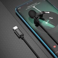 MICROFONO ALAMBRICO LAVALIER USB TIPO C L14 2MT NEGRO HOCO