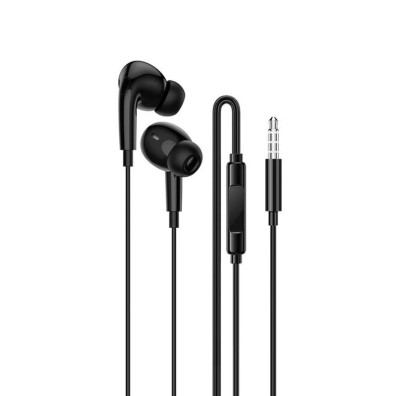AUDIFONO ALAMBRICO IN-EAR C/MICROFONO NEGRO PLUG 3.5 mm  1,2 m BM100 PRO