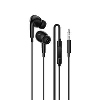 AUDIFONO ALAMBRICO IN-EAR C/MICROFONO NEGRO PLUG 3.5 mm  1,2 m BM100 PRO