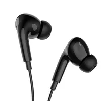 AUDIFONO ALAMBRICO IN-EAR C/MICROFONO NEGRO PLUG 3.5 mm  1,2 m BM100 PRO